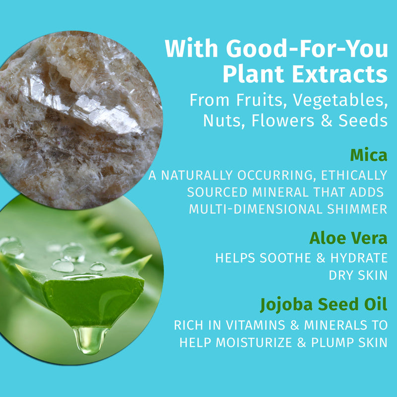 Mica leaves skin sparkling in Glow Getter